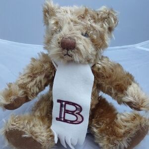 Burberry Tan Teddy Bear with White Scarf